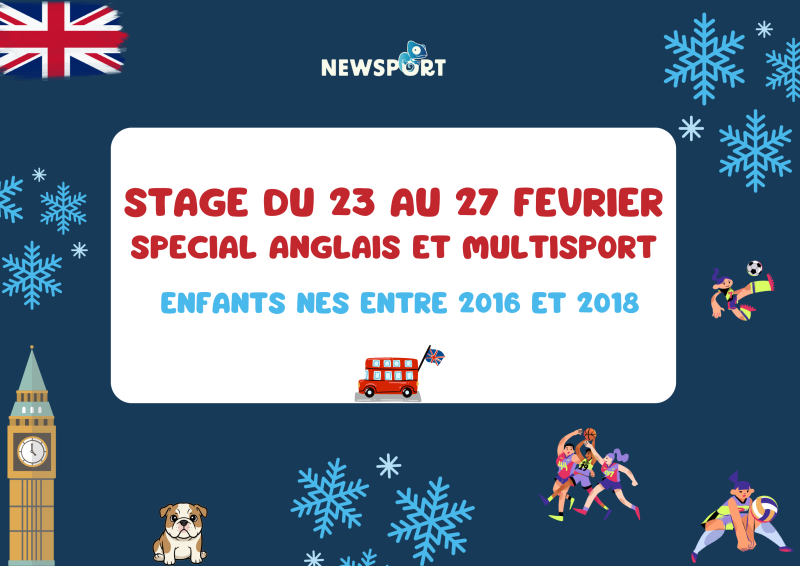 Affiche stage anglais et multisport