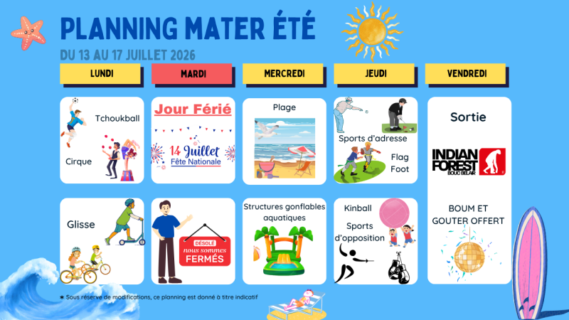 Planning MATERS été 2026 S2