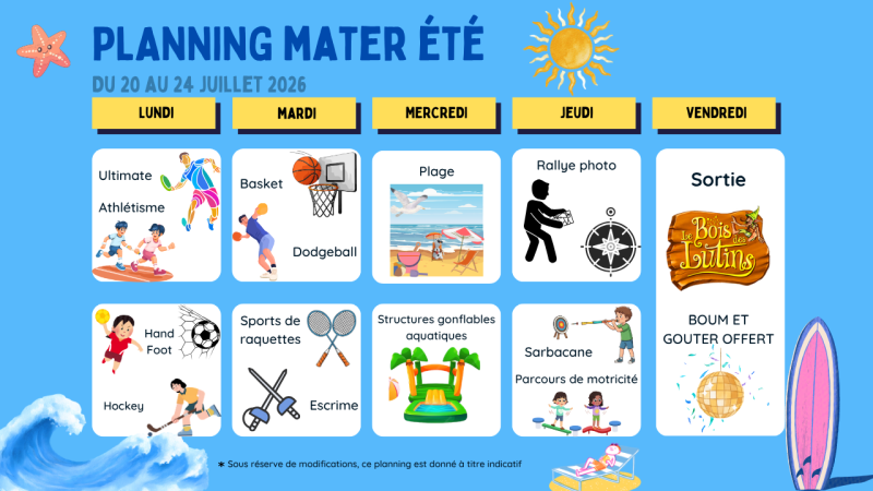 PLANNING MATER S3 été 2026