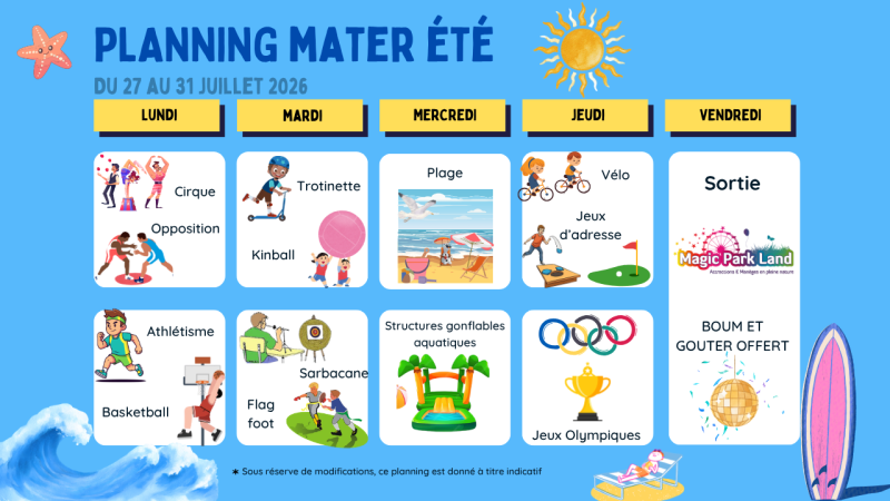 PLANNING MATER S4 été 2026