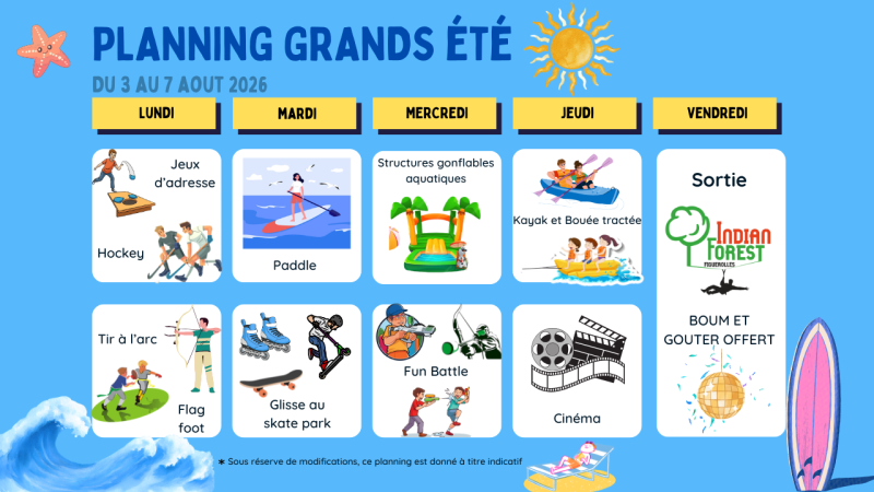 PLANNING GRANDS S5 été 2026