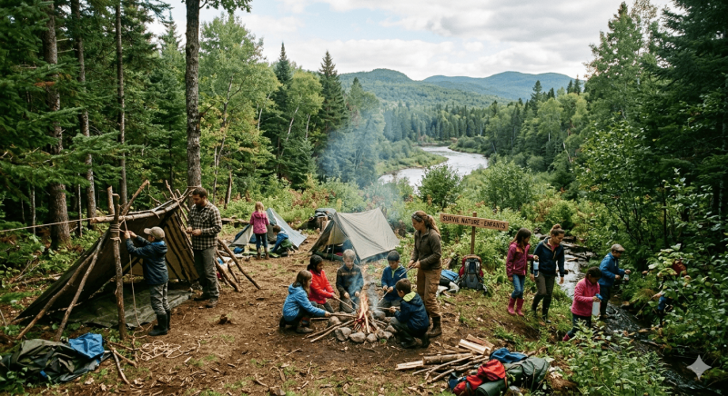 Initiation à la survie en pleine nature avec des enfants de 4 à 12ans 