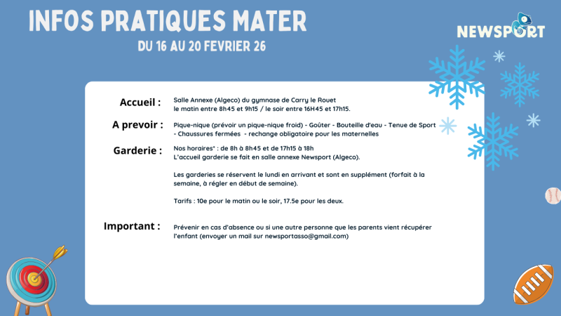 Informations pratiques maternelles