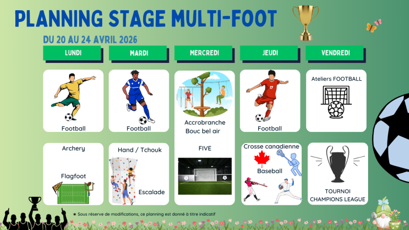 Planning foot et multisport pour enfant sur la Côte Bleue