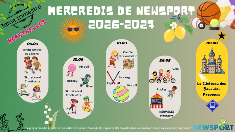 Activités sportives pour maternelles de 4 à 6 ans à carry le rouet
