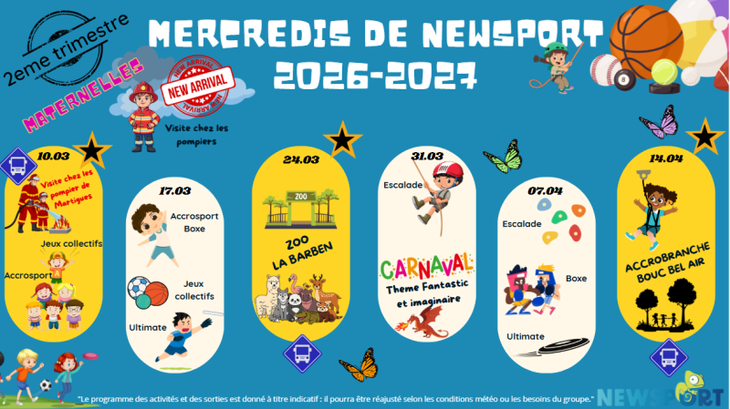 Planning sportif maternelles à carry le rouet