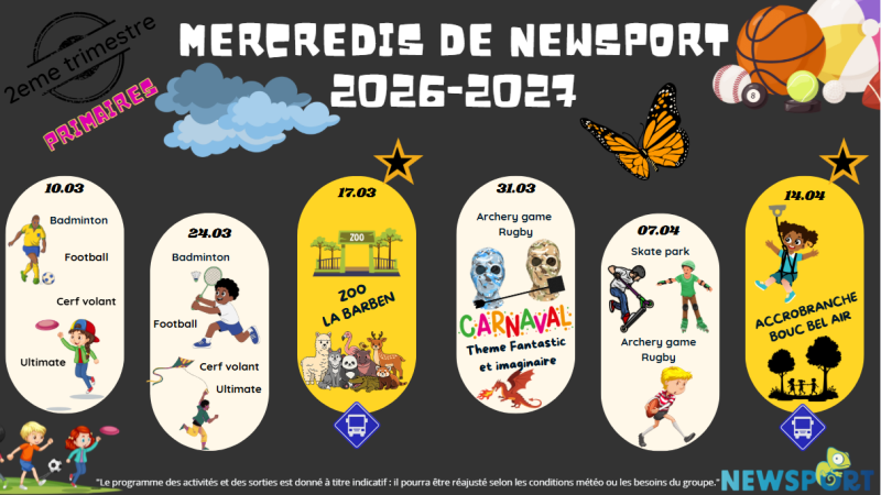Planning sportif pour primaires à carry le rouet